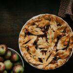 brown pie on white ceramic plate